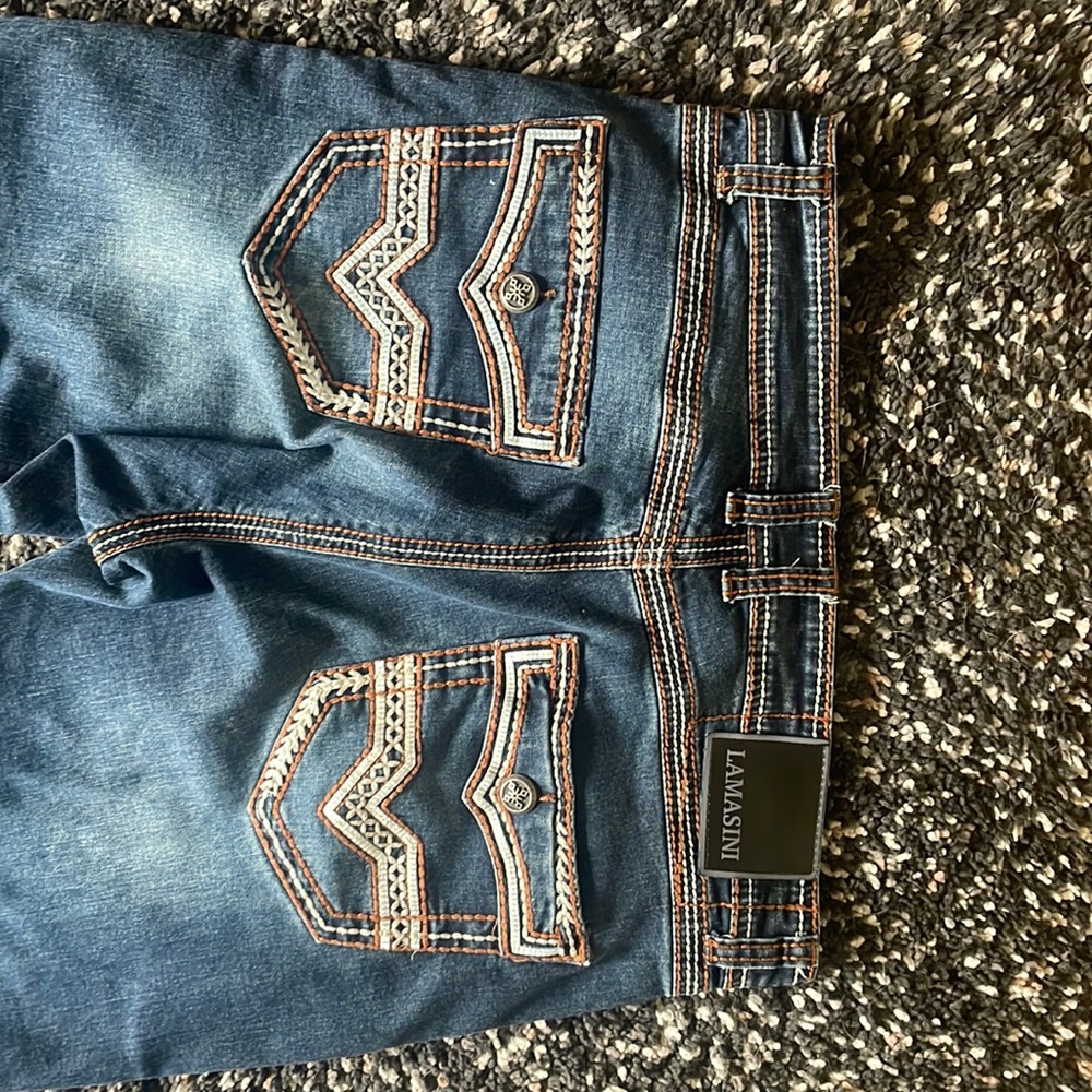 Western skinny fit jeans by lamasini with very cool triple stitching